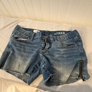 GAP 1969 Distressed Blue Denim Shorts